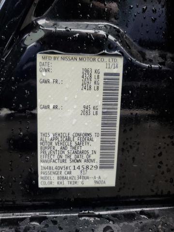 2019 NISSAN ALTIMA SV - 1N4BL4DV5KC145829