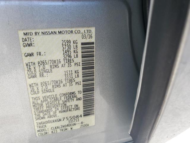2016 NISSAN FRONTIER S - 1N6AD0ERXGN755084