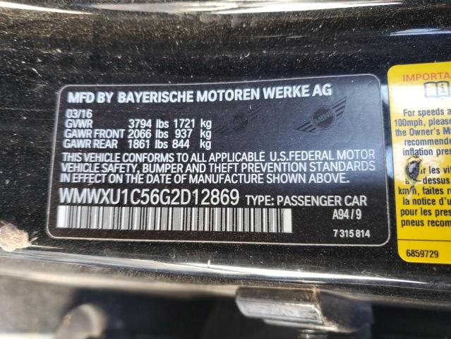 2016 MINI COOPER WMWXU1C56G2D12869