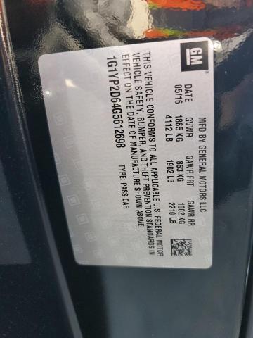 2016 CHEVROLET CORVETTE Z - 1G1YP2D64G5612698