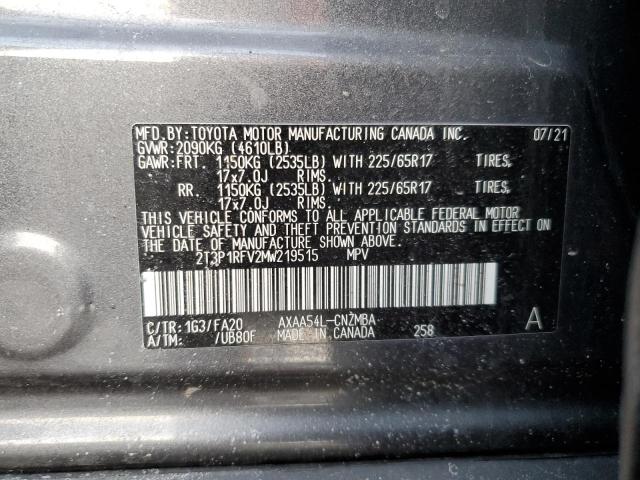 2021 TOYOTA RAV4 XLE - 2T3P1RFV2MW219515