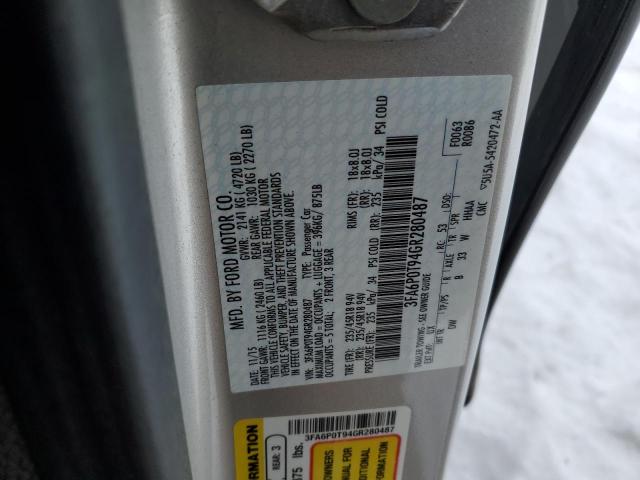 2016 FORD FUSION SE - 3FA6P0T94GR280487