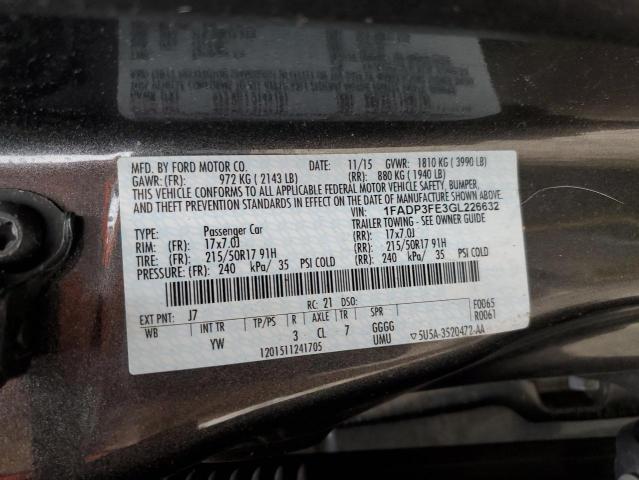 2016 FORD FOCUS SE - 1FADP3FE3GL226632