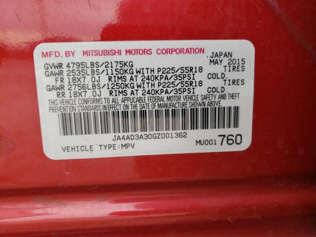 2016 MITSUBISHI OUTLANDER - JA4AD3A30GZ001362