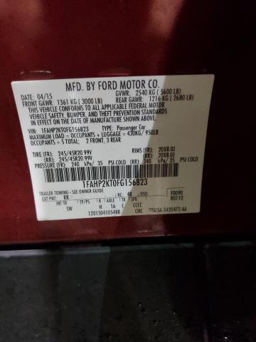 2015 FORD TAURUS SHO 1FAHP2KT0FG156823