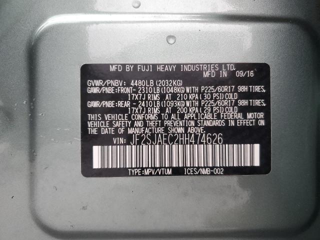 2017 SUBARU FORESTER 2 - JF2SJAEC2HH474626