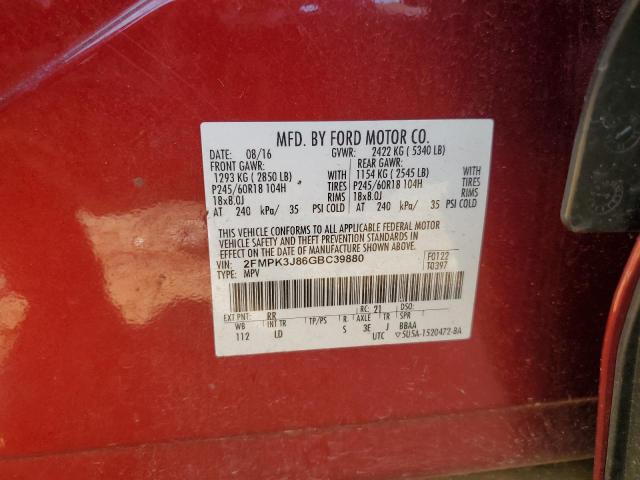2016 FORD EDGE SEL - 2FMPK3J86GBC39880