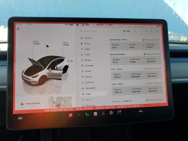 2022 TESLA MODEL Y - 7SAYGDEF0NF397241