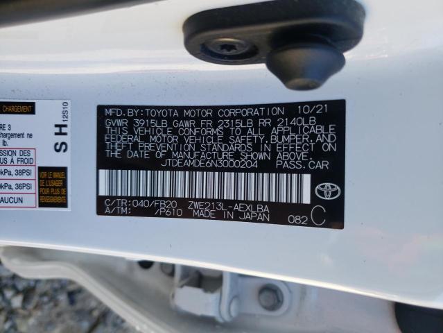 2022 TOYOTA COROLLA LE - JTDEAMDE6N3000204