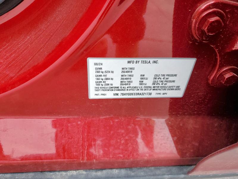 2024 TESLA MODEL Y - 7SAYGDEE0RA321738