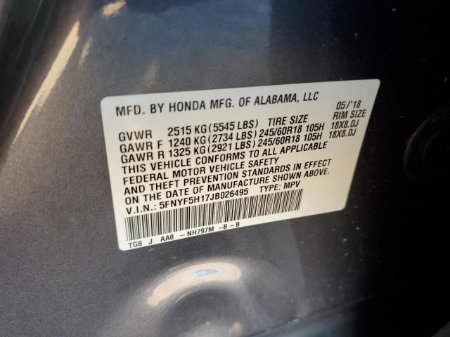 2018 HONDA PILOT LX - 5FNYF5H17JB026495
