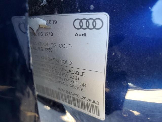 2020 AUDI SQ5 PREMIU WA1B4AFY0L2028089