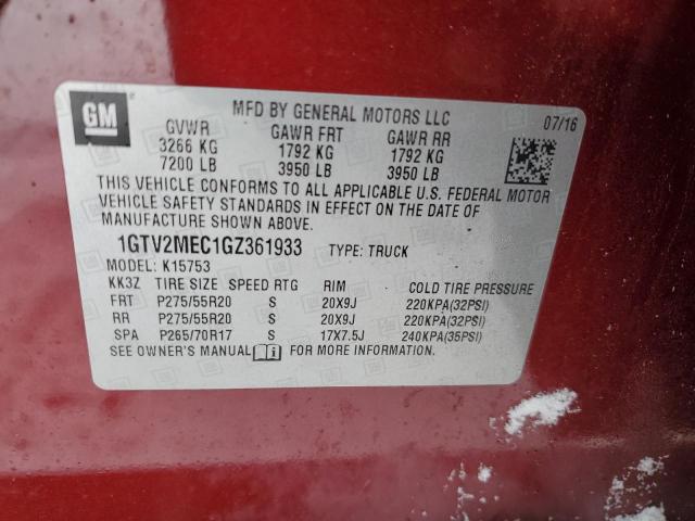 2016 GMC SIERRA K15 - 1GTV2MEC1GZ361933