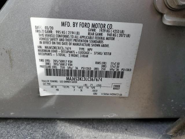 2020 FORD ECOSPORT T - MAJ6S3KL3LC367674