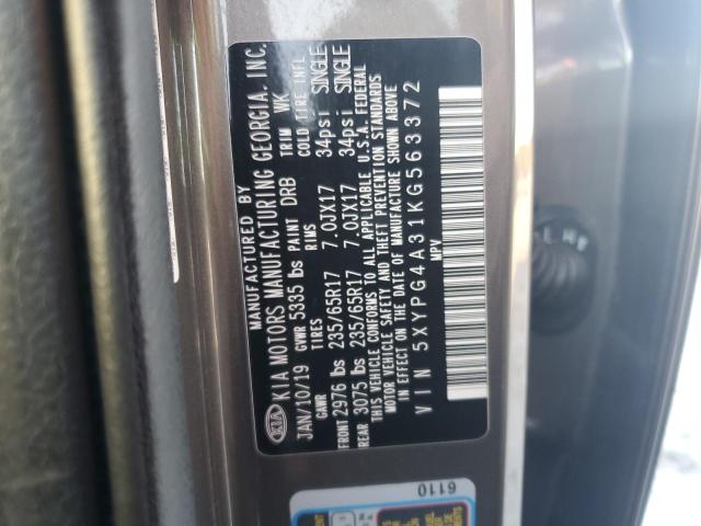 2019 KIA SORENTO L 5XYPG4A31KG563372