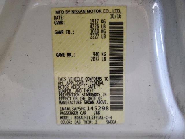 2017 NISSAN ALTIMA 2.5 - 1N4AL3AP5HC145298
