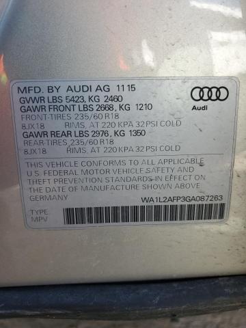 2016 AUDI Q5 PREMIUM WA1L2AFP3GA087263