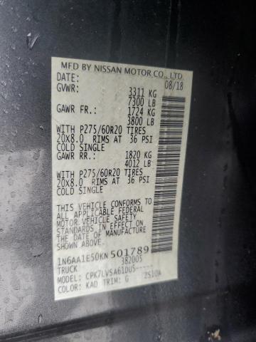 2019 NISSAN TITAN SV - 1N6AA1E50KN501789