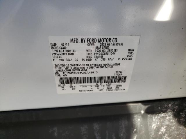 2016 FORD EXPLORER X - 1FM5K8D81GGA41913