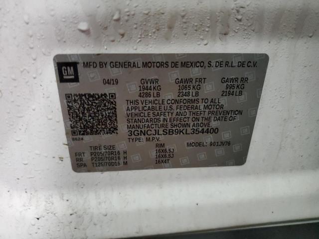 2019 CHEVROLET TRAX 1LT - 3GNCJLSB9KL354400