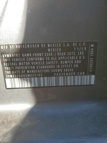 2016 VOLKSWAGEN GOLF S/SE - 3VW217AU6GM032102