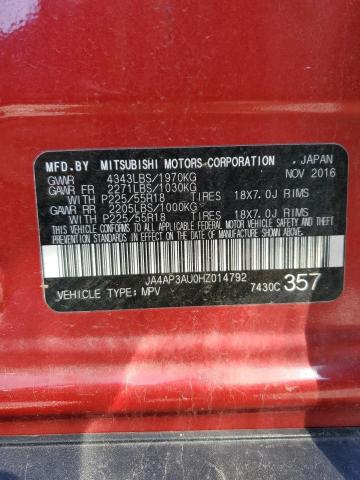 2017 MITSUBISHI OUTLANDER - JA4AP3AU0HZ014792