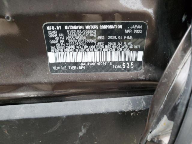 2022 MITSUBISHI OUTLANDER - JA4J4VA81NZ074115