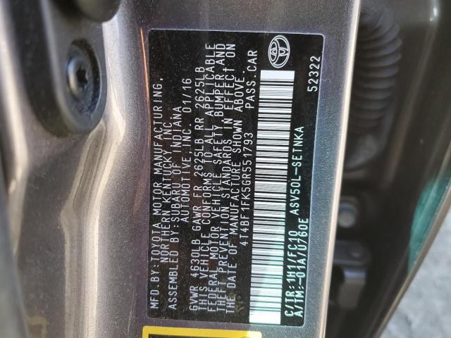 2016 TOYOTA CAMRY LE - 4T4BF1FK5GR551793