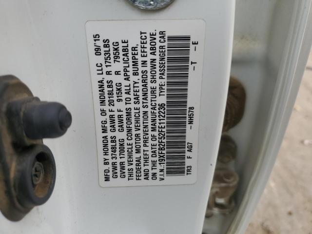 2015 HONDA CIVIC LX - 19XFB2F52FE112236