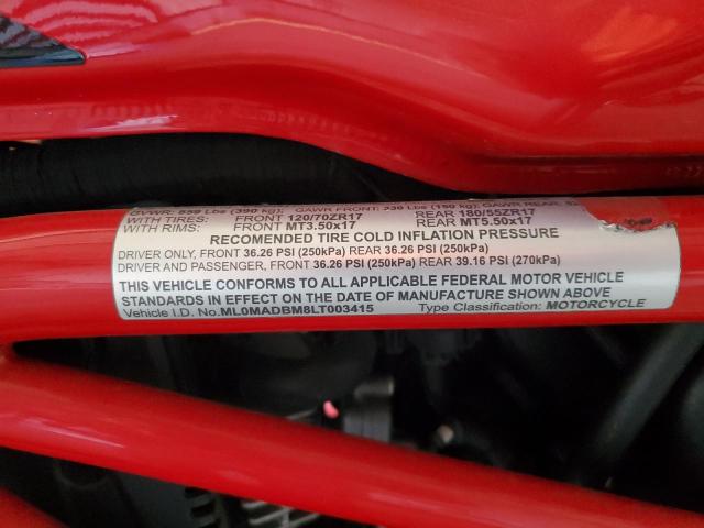 2020 DUCATI MONSTER 79 ML0MADBM8LT003415