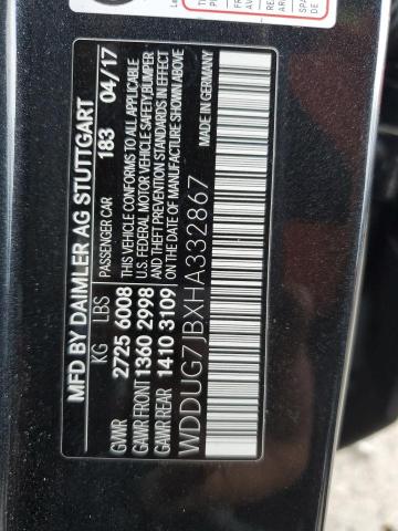 2017 MERCEDES-BENZ S 63 AMG - WDDUG7JBXHA332867