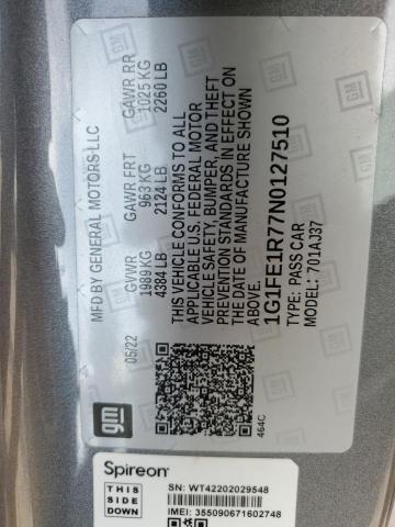 2022 CHEVROLET CAMARO LT1 1G1FE1R77N0127510