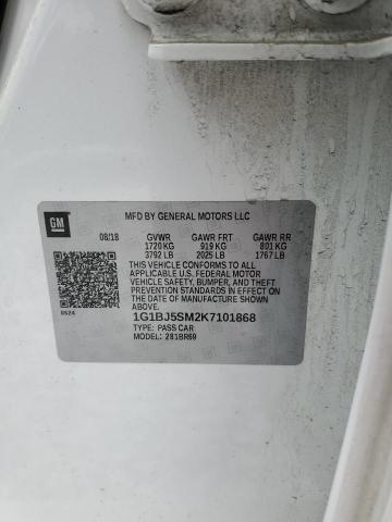2019 CHEVROLET CRUZE - 1G1BJ5SM2K7101868