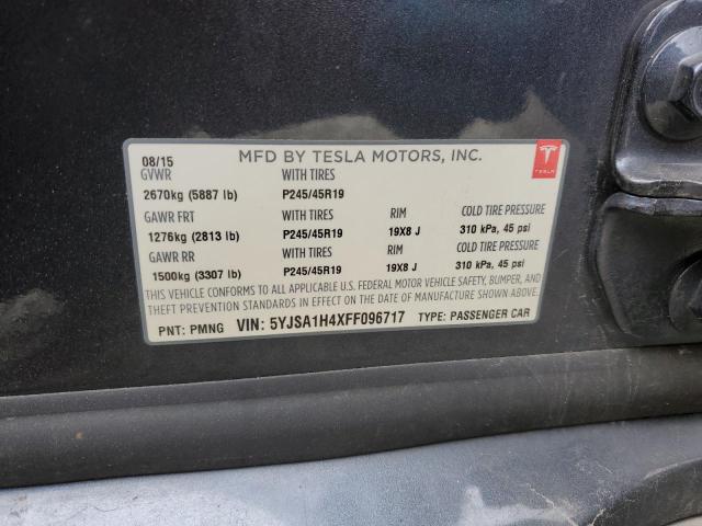 2015 TESLA MODEL S P8 5YJSA1H4XFF096717