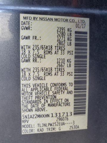 2017 NISSAN MURANO S 5N1AZ2MHXHN131713