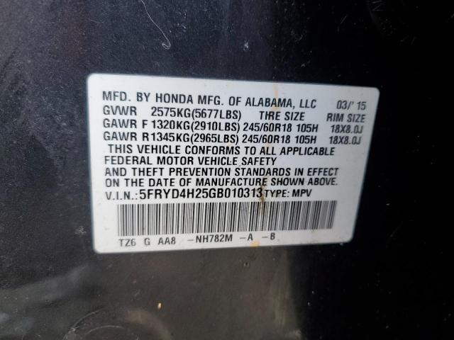 2016 ACURA MDX 5FRYD4H25GB010313