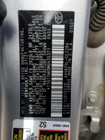 2021 TOYOTA CAMRY SE - 4T1G11AK0MU435371