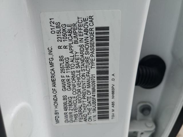 19UUB5F41MA009701 2021 ACURA TLX