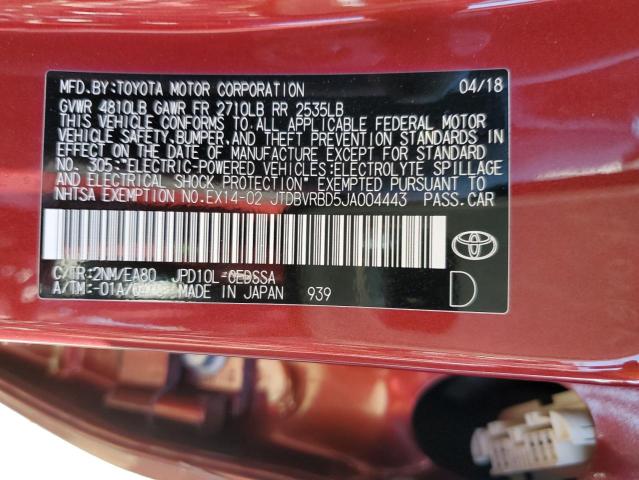 2018 TOYOTA MIRAI JTDBVRBD5JA004443