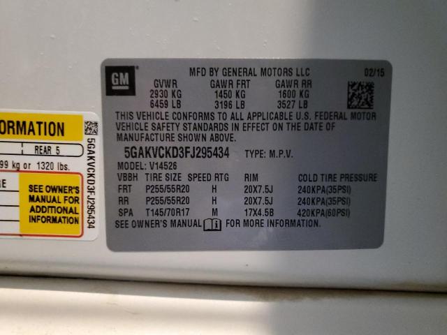 2015 BUICK ENCLAVE - 5GAKVCKD3FJ295434