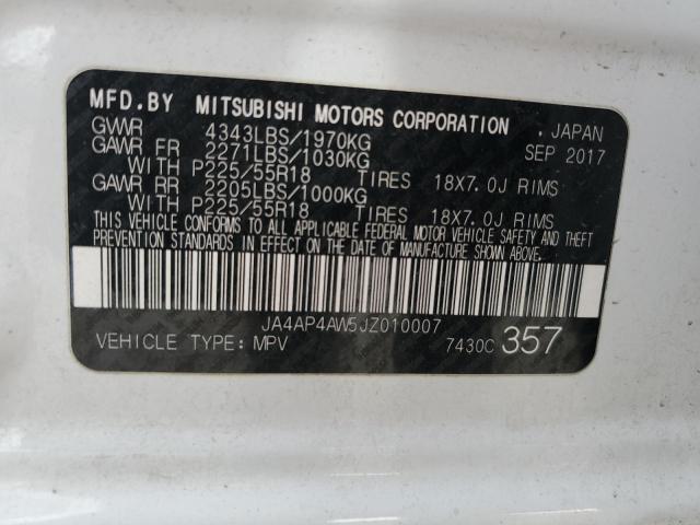 2018 MITSUBISHI OUTLANDER - JA4AP4AW5JZ010007