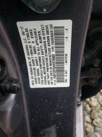 2017 HONDA CIVIC LX - 19XFC2F52HE076905