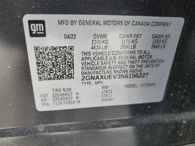 2022 CHEVROLET EQUINOX LT - 2GNAXUEV3N6156227