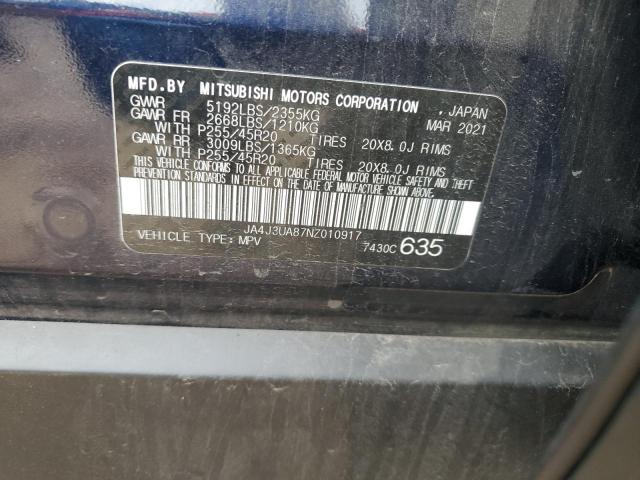 2022 MITSUBISHI OUTLANDER - JA4J3UA87NZ010917