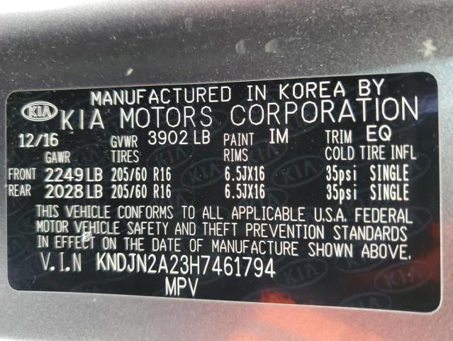 2017 KIA SOUL - KNDJN2A23H7461794