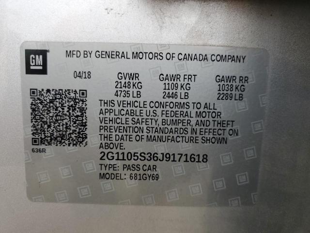 2018 CHEVROLET IMPALA LT - 2G1105S36J9171618