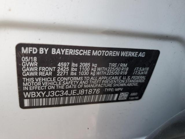 2018 BMW X2 SDRIVE2 - WBXYJ3C34JEJ81876