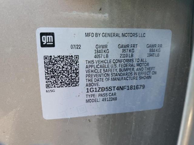 2022 CHEVROLET MALIBU LT - 1G1ZD5ST4NF181679