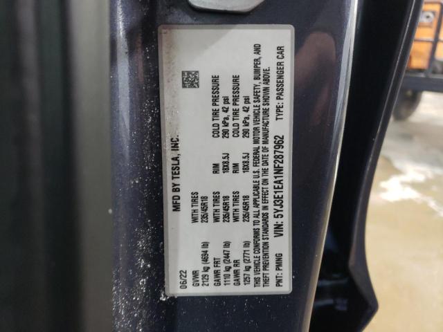 2022 TESLA MODEL 3 - 5YJ3E1EA1NF287962