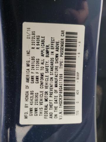 2016 HONDA ACCORD EXL - 1HGCR3F86GA017098
